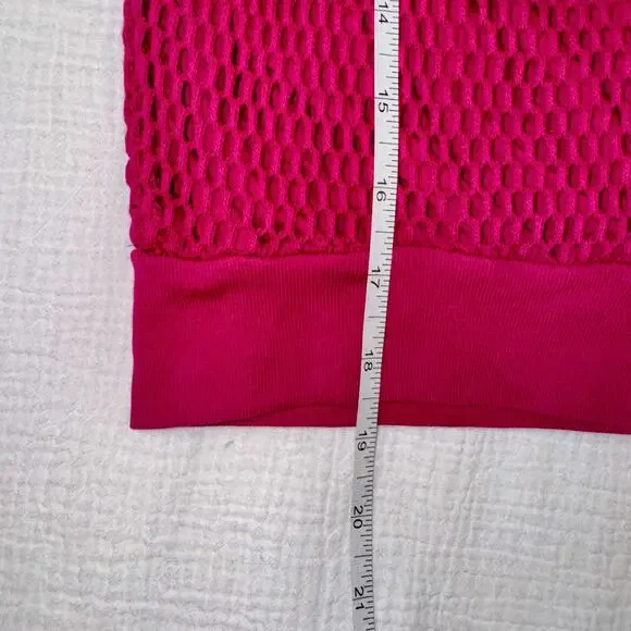 VTG 80s Off-Shoulder Top Hot Pink Women's Medium Workout Retro Y2K Barbie Party - Picture 13 of 16